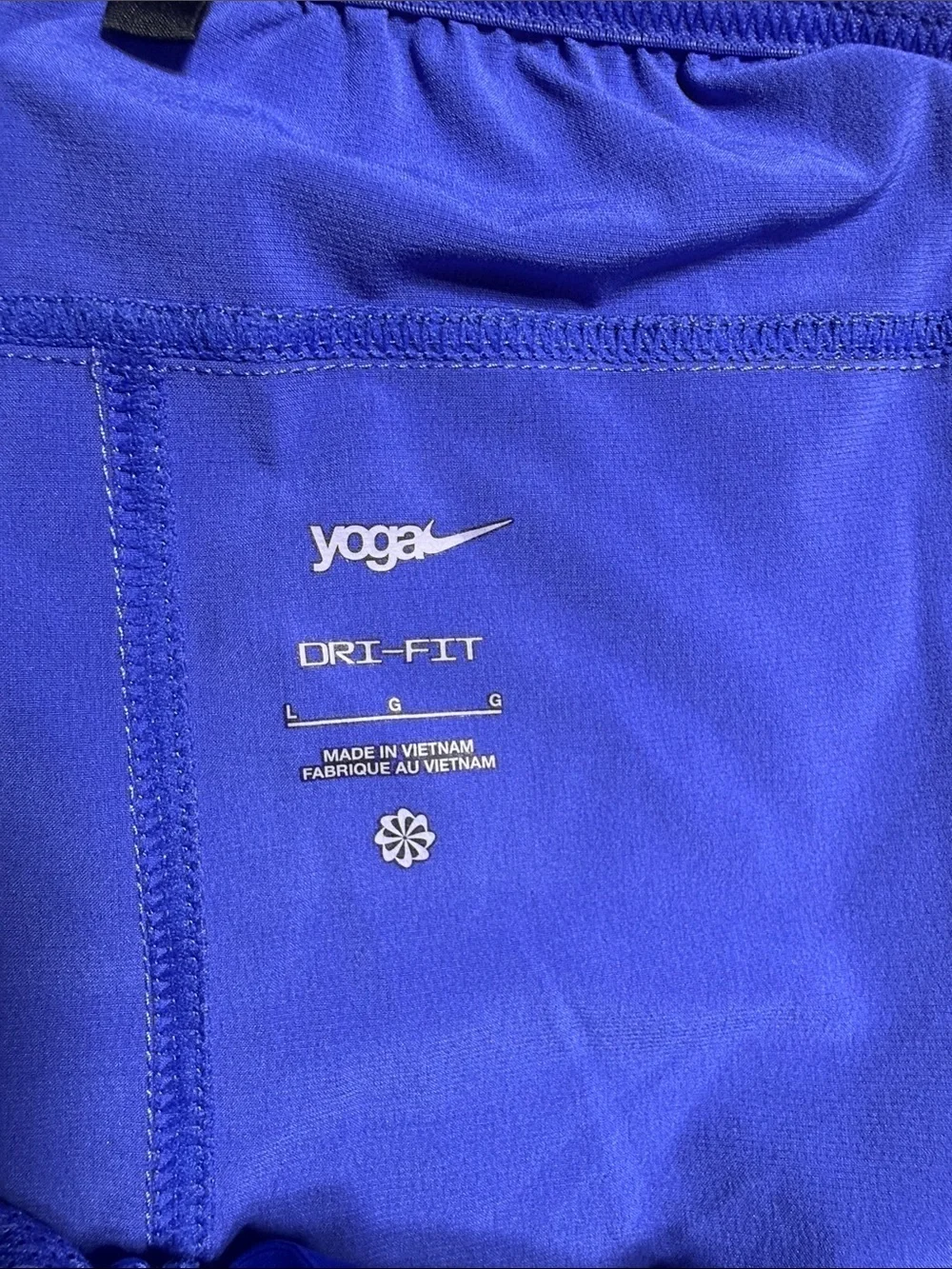 Nike Blue Performance Yoga Shorts with Swoosh